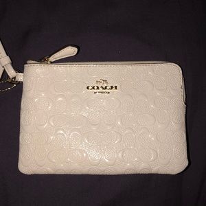 Brand new coach white Wristlet